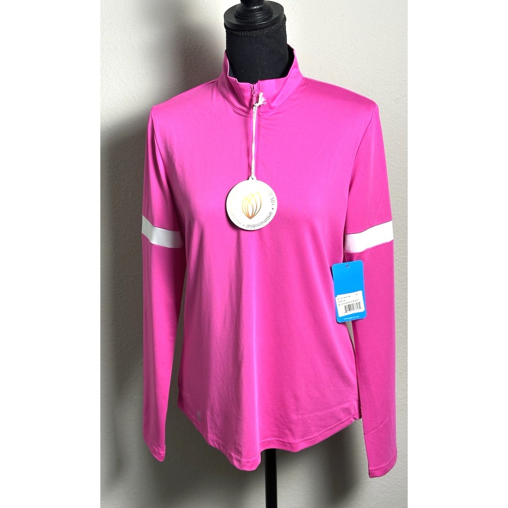GG Blue Luxe Sports Portia Blossom Black & White 3/4 Zip Athletic Jacket
